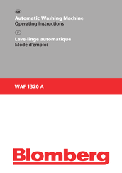 Blomberg WAF 1320 A Mode D'emploi