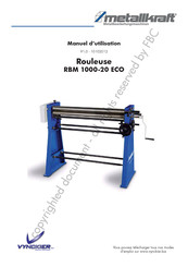Metallkraft RBM 1000-20 ECO Manuel D'utilisation