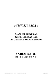 Ambassade de Bourgogne CME 810 MCA Manuel General