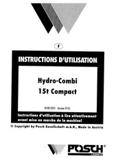 Posch Hydro-Combi 15t Compact Instructions D'utilisation