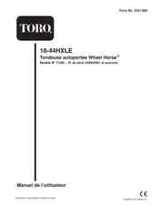 Toro Wheel Horse 18-44HXLE Manuel De L'utilisateur