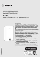 Bosch 830 ES Instructions D'installation Et De Fonctionnement