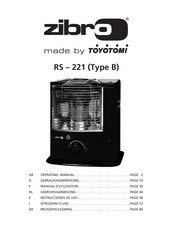 Toyotomi zibro RS-221 B Manuel D'utilisation