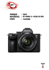 Sony a7 III Guide D'aide