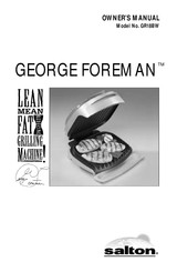 George Foreman GR18BW Manuel Du Propriétaire