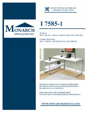 Monarch Specialties I 7585-1 Instructions D'assemblage