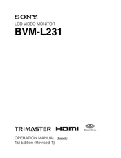 Sony TRIMASTER BVM-L231 Manuel D'utilisation