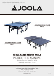JOOLA INSIDE 25 TABLE Manuel D'instructions