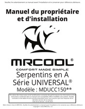 MrCool UNIVERSAL MDUCC15060 Manuel Du Propriétaire