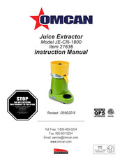 Omcan JE-CN-1800 Manuel D'instructions