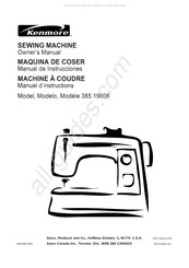 Kenmore 385.19606 Manuel D'instructions