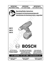 Bosch 34614 Consignes De Fonctionnement/Sécurité