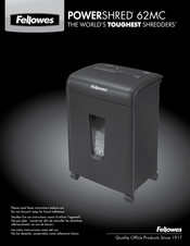 Fellowes POWERSHRED 62MC Mode D'emploi