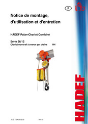 HADEF Série 26/12 Notice De Montage, D'utilisation Et D'entretien