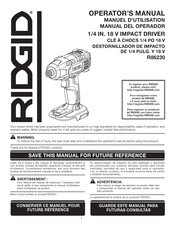 RIDGID R86230 Manuel D'utilisation