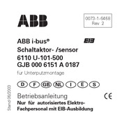 ABB i-bus GJB 000 6151 A 0187 Mode D'emploi