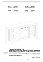 Walker Edison MSF58FC Instructions De Montage