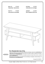 Walker Edison KOCM9E Instructions De Montage