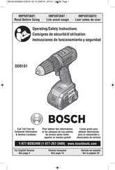 Bosch DDB181 Consignes De Sécurité/D'utilisation