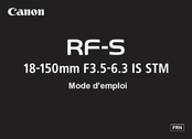 Canon RF-S Mode D'emploi