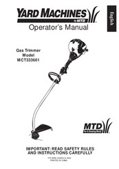 MTD Yard Machines MCT333601 Manuel De L'utilisateur