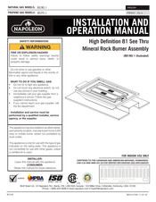 Napoleon NAPB81NS-1 Manuel D'installation Et D'opération