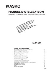 Asko D3450 Manuel D'utilisation