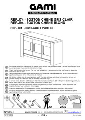 Gami J94 BOSTON CHENE Instructions D'installation