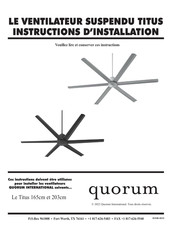 Quorum Titus Instructions D'installation