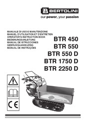 Bertolini BTR 1750 D Manuel D'utilisation Et D'entretien