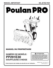 Poulan Pro PP291E30 Manuel Du Propriétaire