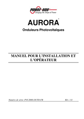 Power One AURORA Serie Manuel Pour L'installation