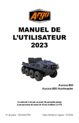 Argo Aurora 800 2023 Manuel De L'utilisateur