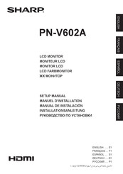 Sharp PN-V602A Manuel D'installation