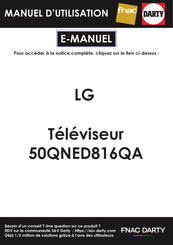 LG 50QNED816QA Guide De L'utilisateur