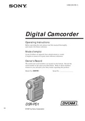 Sony DSR-PD1 Mode D'emploi