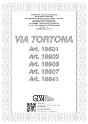Gessi VIA TORTONA 18603 Mode D'emploi