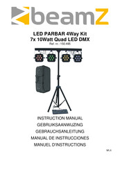 Beamz LED PARBAR 4Way Kit 7x10Watt Quad LED DMX Manuel D'instructions