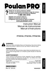 Poulan Pro PPR4218A Manuel D'instructions