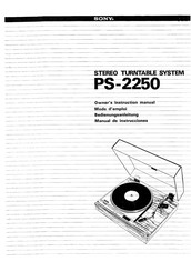 Sony PS-2250 Mode D'emploi