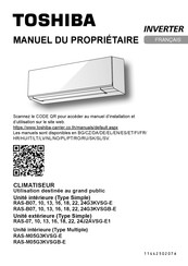 Toshiba RAS-M05G3KVSGB-E Manuel Du Propriétaire