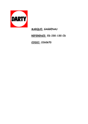 Gaggenau ED 230-130 CD Notice D'utilisation