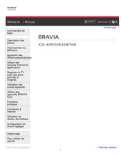 Sony Bravia KDL-32W700B Mode D'emploi