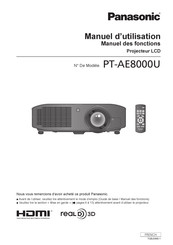 Panasonic PT-AE8000U Manuel D'utilisation