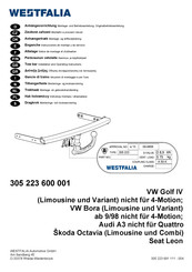 Westfalia Automotive 305 223 600 001 Notice De Montage Et D'utilisation