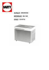 Kenwood Rapid bake BM 360 Mode D'emploi