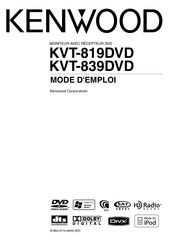 Kenwood KVT-819DVD Mode D'emploi