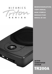 Hifonics Triton TR200A Mode D'emploi