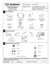 Subaru H001SFL200 Instructions D'installation