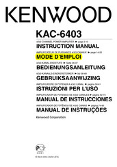 Kenwood KAC-6403 Mode D'emploi